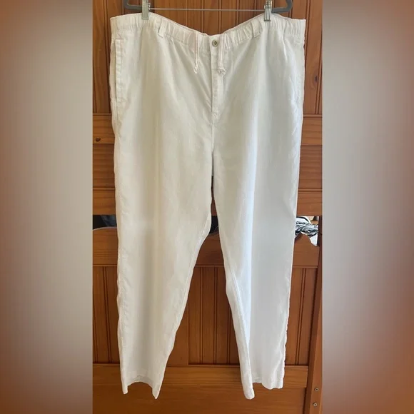 Tommy Bahama Men’s White EUC Relax Linen Pants Waist Drawstring Size: XXL - Picture 1 of 14